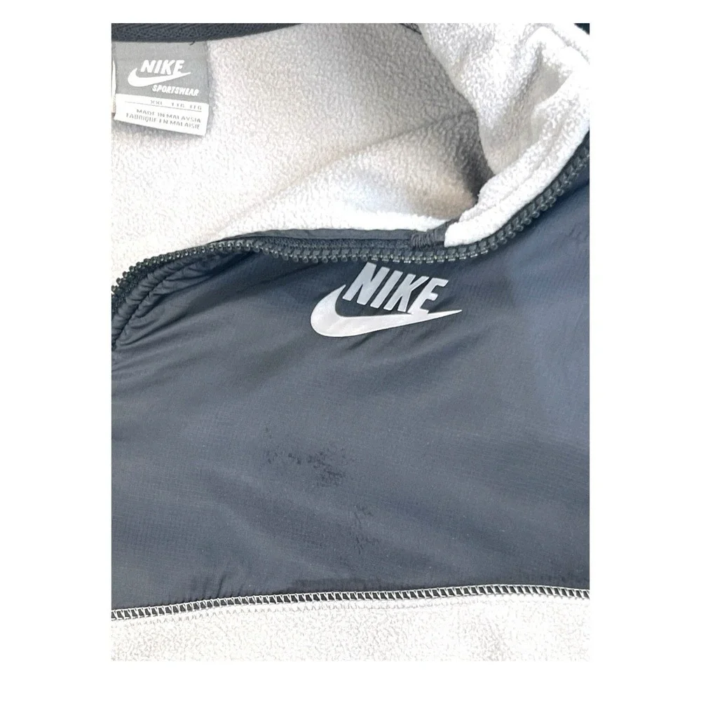 Men's Nike Sportswear Full-Zip Fleece Jacket Gray‎ Size 2XL Warm
